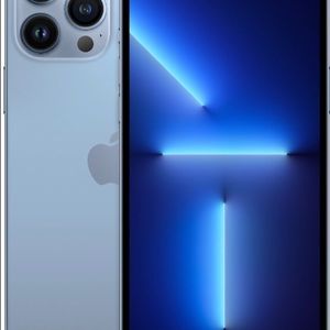 Straight talk Apple Iphone 13 pro max, 128GB, Sierra blue prepaid smartphone.